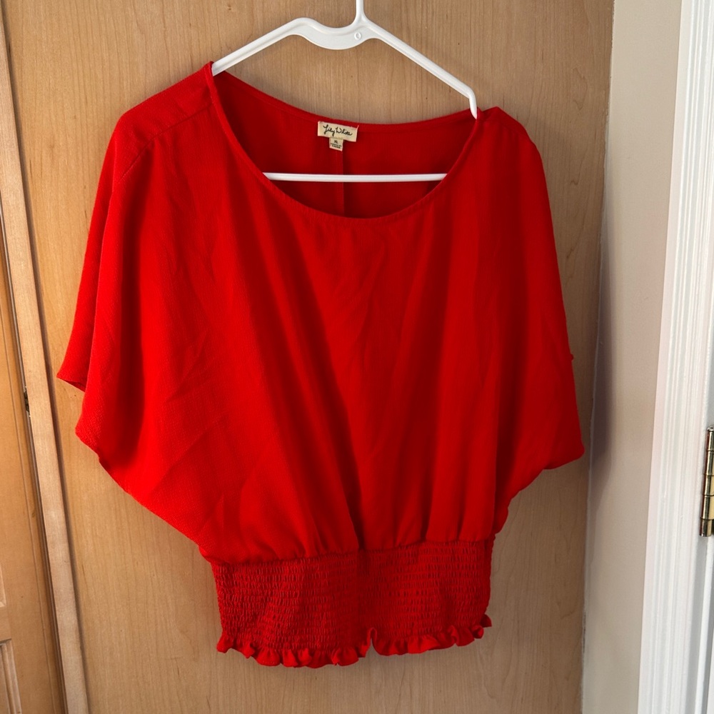 Lily White Vibrant Red Blouse